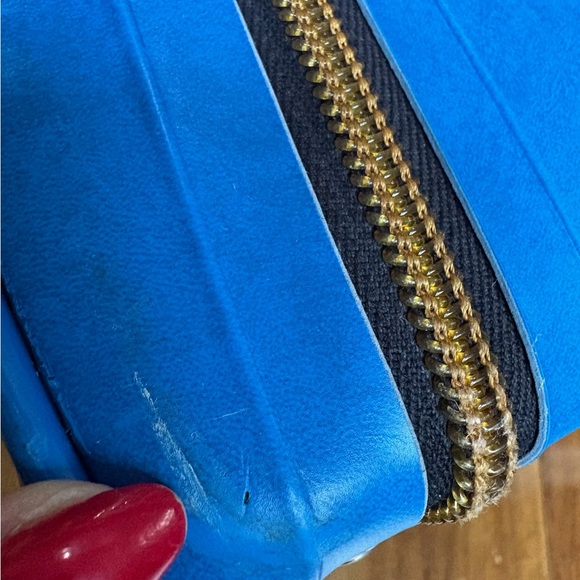 Vintage 80s Blue Bowling Bag Vinyl Tote with Ball Holder, Retro Bowling Bag - Picture 13 of 17